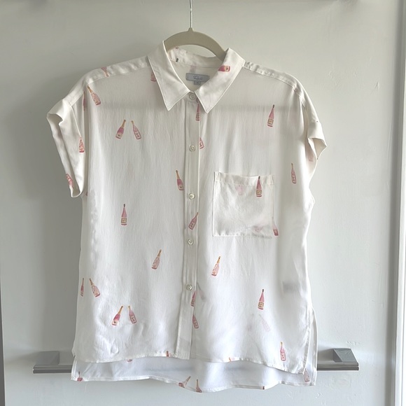 Rails Whitney Button Down Slik Shirt | Rose All Day - Picture 2 of 12